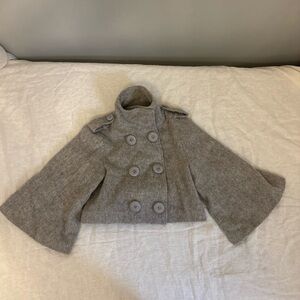 Hussein Chalayan Gray Crop Coat Jacket Women’s Size 4